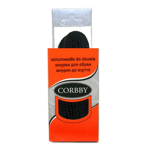Шнурки для обуви 150см. плоские (018 - черные) CORBBY арт.corb5509c